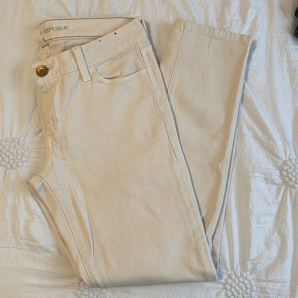 Banana Republic Cream Skinny Jeans